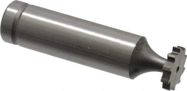 Made in USA - 1/2" Diam x 3/32" Face Width, Cobalt, 10 Teeth, Shank Connection Woodruff Keyseat Cutter - Uncoated, 2-3/32" OAL x 1/2" Shank, Straight Teeth, ANSI 304, Old Standard 2 - Industrial Tool & Supply