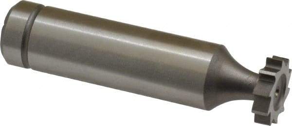 Made in USA - 1/2" Diam x 1/8" Face Width, Cobalt, 10 Teeth, Shank Connection Woodruff Keyseat Cutter - Uncoated, 2-1/8" OAL x 1/2" Shank, Straight Teeth, ANSI 404, Old Standard 3 - Industrial Tool & Supply