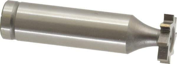 Made in USA - 5/8" Diam x 1/8" Face Width, Cobalt, 8 Teeth, Shank Connection Woodruff Keyseat Cutter - Uncoated, 2-1/8" OAL x 1/2" Shank, Straight Teeth, ANSI 405, Old Standard 5 - Industrial Tool & Supply