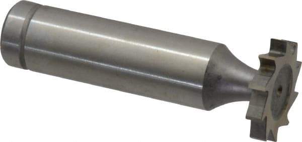 Made in USA - 3/4" Diam x 1/8" Face Width, Cobalt, 10 Teeth, Shank Connection Woodruff Keyseat Cutter - Uncoated, 2-1/8" OAL x 1/2" Shank, Straight Teeth, ANSI 406, Old Standard 7 - Industrial Tool & Supply