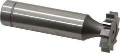 Made in USA - 3/4" Diam x 5/32" Face Width, Cobalt, 10 Teeth, Shank Connection Woodruff Keyseat Cutter - Uncoated, 2-5/32" OAL x 1/2" Shank, Straight Teeth, ANSI 506, Old Standard 8 - Industrial Tool & Supply