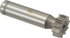 Made in USA - 3/4" Diam x 1/4" Face Width, Cobalt, 10 Teeth, Shank Connection Woodruff Keyseat Cutter - Uncoated, 2-1/4" OAL x 1/2" Shank, Straight Teeth, ANSI 806, Old Standard 91 - Industrial Tool & Supply