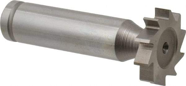 Made in USA - 7/8" Diam x 3/16" Face Width, Cobalt, 10 Teeth, Shank Connection Woodruff Keyseat Cutter - Uncoated, 2-3/16" OAL x 1/2" Shank, Straight Teeth, ANSI 607, Old Standard 11 - Industrial Tool & Supply