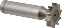 Made in USA - 7/8" Diam x 3/16" Face Width, Cobalt, 10 Teeth, Shank Connection Woodruff Keyseat Cutter - Uncoated, 2-3/16" OAL x 1/2" Shank, Straight Teeth, ANSI 607, Old Standard 11 - Industrial Tool & Supply
