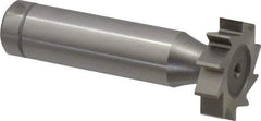 Made in USA - 7/8" Diam x 7/32" Face Width, Cobalt, 10 Teeth, Shank Connection Woodruff Keyseat Cutter - Uncoated, 2-7/32" OAL x 1/2" Shank, Straight Teeth, ANSI 707, Old Standard 12 - Industrial Tool & Supply