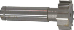 Made in USA - 1" Diam x 3/8" Face Width, Cobalt, 12 Teeth, Shank Connection Woodruff Keyseat Cutter - Uncoated, 2-3/8" OAL x 1/2" Shank, Straight Teeth, ANSI 1208, Old Standard 152 - Industrial Tool & Supply