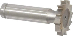 Made in USA - 1-1/8" Diam x 3/16" Face Width, Cobalt, 12 Teeth, Shank Connection Woodruff Keyseat Cutter - Uncoated, 2-3/16" OAL x 1/2" Shank, Straight Teeth, ANSI 609, Old Standard 16 - Industrial Tool & Supply
