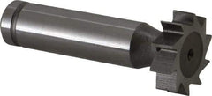 Made in USA - 7/8" Diam x 1/4" Face Width, Cobalt, 10 Teeth, Shank Connection Woodruff Keyseat Cutter - Uncoated, 2-1/4" OAL x 1/2" Shank, Straight Teeth, ANSI 807, Old Standard A - Industrial Tool & Supply