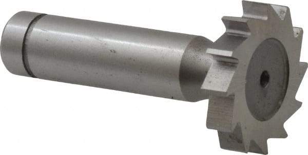 Made in USA - 1-1/8" Diam x 7/32" Face Width, Cobalt, 12 Teeth, Shank Connection Woodruff Keyseat Cutter - Uncoated, 2-7/32" OAL x 1/2" Shank, Straight Teeth, ANSI 709, Old Standard 17 - Industrial Tool & Supply