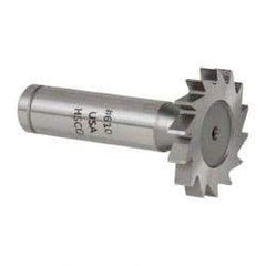Made in USA - 1-1/4" Diam x 3/16" Face Width, Cobalt, 14 Teeth, Shank Connection Woodruff Keyseat Cutter - Uncoated, 2-3/16" OAL x 1/2" Shank, Straight Teeth, ANSI 610, Old Standard 19 - Industrial Tool & Supply