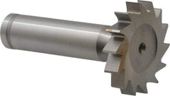 Made in USA - 1-1/4" Diam x 7/32" Face Width, Cobalt, 14 Teeth, Shank Connection Woodruff Keyseat Cutter - Uncoated, 2-7/32" OAL x 1/2" Shank, Straight Teeth, ANSI 710, Old Standard 20 - Industrial Tool & Supply