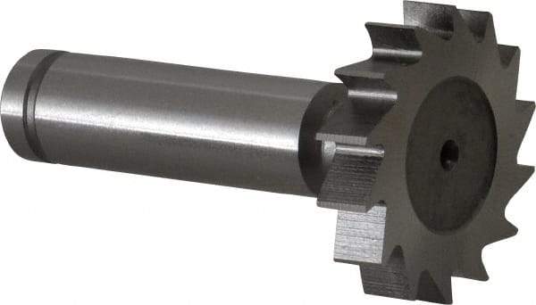 Made in USA - 1-1/4" Diam x 1/4" Face Width, Cobalt, 14 Teeth, Shank Connection Woodruff Keyseat Cutter - Uncoated, 2-1/4" OAL x 1/2" Shank, Straight Teeth, ANSI 810, Old Standard 21 - Industrial Tool & Supply