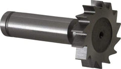 Made in USA - 1-1/4" Diam x 1/4" Face Width, Cobalt, 14 Teeth, Shank Connection Woodruff Keyseat Cutter - Uncoated, 2-1/4" OAL x 1/2" Shank, Straight Teeth, ANSI 810, Old Standard 21 - Industrial Tool & Supply
