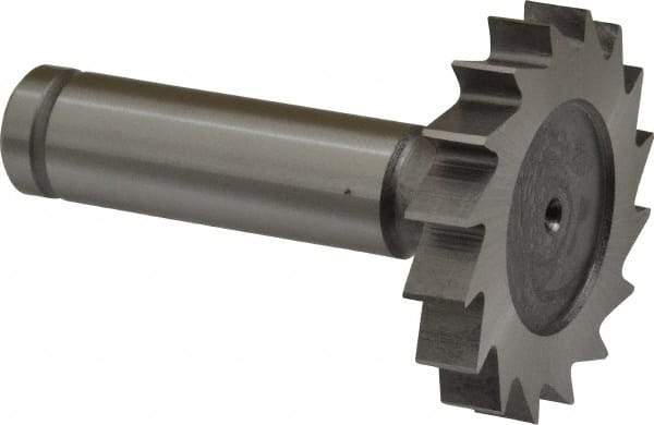 Made in USA - 1-1/2" Diam x 1/4" Face Width, Cobalt, 16 Teeth, Shank Connection Woodruff Keyseat Cutter - Uncoated, 2-1/4" OAL x 1/2" Shank, Straight Teeth, ANSI 812, Old Standard 24 - Industrial Tool & Supply