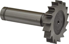 Made in USA - 1-1/2" Diam x 1/4" Face Width, Cobalt, 16 Teeth, Shank Connection Woodruff Keyseat Cutter - Uncoated, 2-1/4" OAL x 1/2" Shank, Straight Teeth, ANSI 812, Old Standard 24 - Industrial Tool & Supply