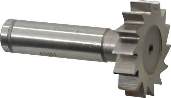 Made in USA - 1-3/8" Diam x 5/16" Face Width, Cobalt, 14 Teeth, Shank Connection Woodruff Keyseat Cutter - Uncoated, 2-5/16" OAL x 1/2" Shank, Straight Teeth, ANSI 1011, Old Standard 23 - Industrial Tool & Supply