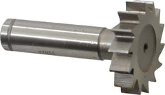 Made in USA - 1-3/8" Diam x 5/16" Face Width, Cobalt, 14 Teeth, Shank Connection Woodruff Keyseat Cutter - Uncoated, 2-5/16" OAL x 1/2" Shank, Straight Teeth, ANSI 1011, Old Standard 23 - Industrial Tool & Supply