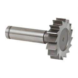 Made in USA - 1-1/2" Diam x 3/8" Face Width, Cobalt, 16 Teeth, Shank Connection Woodruff Keyseat Cutter - Uncoated, 2-3/8" OAL x 1/2" Shank, Straight Teeth, ANSI 1212, Old Standard G - Industrial Tool & Supply