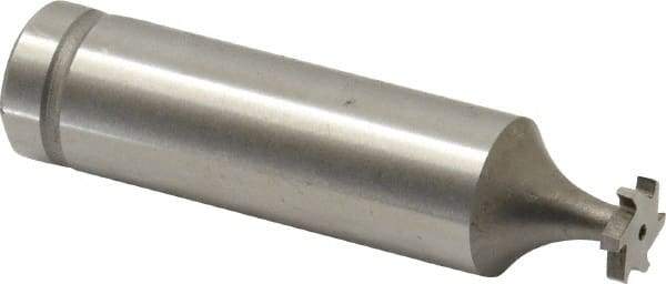 Made in USA - 5/16" Diam x 1/16" Face Width, Cobalt, 6 Teeth, Shank Connection Woodruff Keyseat Cutter - Uncoated, 2-1/16" OAL x 1/2" Shank, Staggered Teeth, ANSI 202-1/2, Old Standard 206 - Industrial Tool & Supply