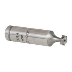 Made in USA - 5/16" Diam x 3/32" Face Width, Cobalt, 6 Teeth, Shank Connection Woodruff Keyseat Cutter - Uncoated, 2-3/32" OAL x 1/2" Shank, Staggered Teeth, ANSI 302-1/2, Old Standard 207 - Industrial Tool & Supply