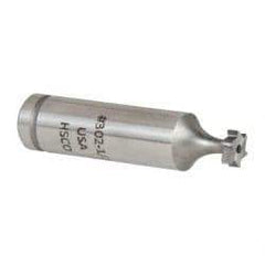 Made in USA - 5/16" Diam x 3/32" Face Width, Cobalt, 6 Teeth, Shank Connection Woodruff Keyseat Cutter - Uncoated, 2-3/32" OAL x 1/2" Shank, Staggered Teeth, ANSI 302-1/2, Old Standard 207 - Industrial Tool & Supply