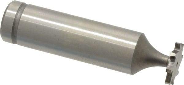 Made in USA - 1/2" Diam x 1/16" Face Width, Cobalt, 8 Teeth, Shank Connection Woodruff Keyseat Cutter - Uncoated, 2-1/16" OAL x 1/2" Shank, Staggered Teeth, ANSI 204, Old Standard 1 - Industrial Tool & Supply