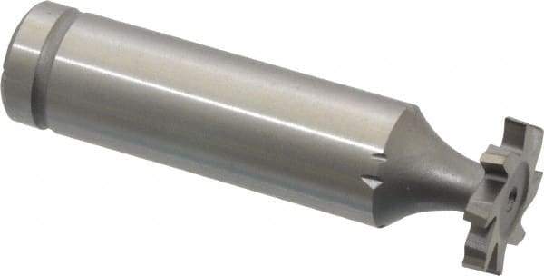 Made in USA - 5/8" Diam x 3/32" Face Width, Cobalt, 8 Teeth, Shank Connection Woodruff Keyseat Cutter - Uncoated, 2-3/32" OAL x 1/2" Shank, Staggered Teeth, ANSI 305, Old Standard 4 - Industrial Tool & Supply