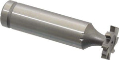 Made in USA - 5/8" Diam x 3/32" Face Width, Cobalt, 8 Teeth, Shank Connection Woodruff Keyseat Cutter - Uncoated, 2-3/32" OAL x 1/2" Shank, Staggered Teeth, ANSI 305, Old Standard 4 - Industrial Tool & Supply