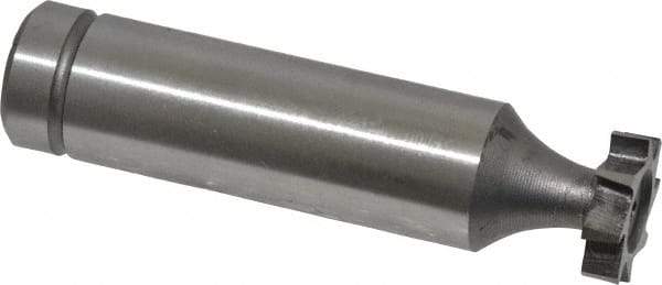 Made in USA - 1/2" Diam x 1/8" Face Width, Cobalt, 8 Teeth, Shank Connection Woodruff Keyseat Cutter - Uncoated, 2-1/8" OAL x 1/2" Shank, Staggered Teeth, ANSI 404, Old Standard 3 - Industrial Tool & Supply