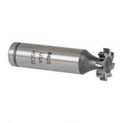 Made in USA - 5/8" Diam x 1/8" Face Width, Cobalt, 8 Teeth, Shank Connection Woodruff Keyseat Cutter - Uncoated, 2-1/8" OAL x 1/2" Shank, Staggered Teeth, ANSI 405, Old Standard 5 - Industrial Tool & Supply