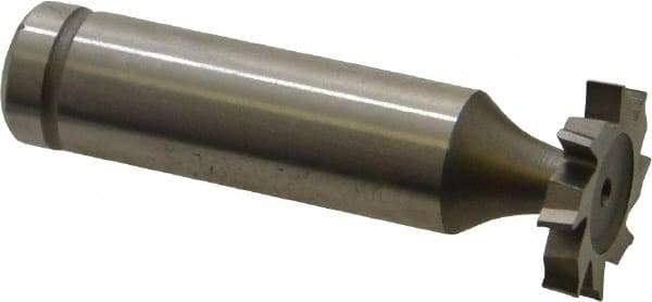 Made in USA - 3/4" Diam x 1/8" Face Width, Cobalt, 8 Teeth, Shank Connection Woodruff Keyseat Cutter - Uncoated, 2-1/8" OAL x 1/2" Shank, Staggered Teeth, ANSI 406, Old Standard 7 - Industrial Tool & Supply