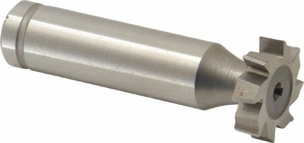 Made in USA - 3/4" Diam x 3/16" Face Width, Cobalt, 8 Teeth, Shank Connection Woodruff Keyseat Cutter - Uncoated, 2-3/16" OAL x 1/2" Shank, Staggered Teeth, ANSI 606, Old Standard 9 - Industrial Tool & Supply