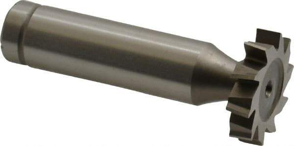 Made in USA - 7/8" Diam x 3/16" Face Width, Cobalt, 10 Teeth, Shank Connection Woodruff Keyseat Cutter - Uncoated, 2-3/16" OAL x 1/2" Shank, Staggered Teeth, ANSI 607, Old Standard 11 - Industrial Tool & Supply