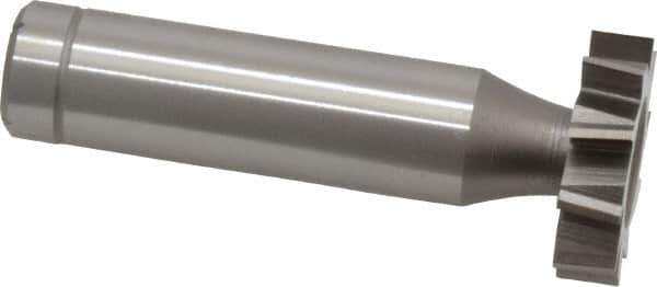 Made in USA - 7/8" Diam x 7/32" Face Width, Cobalt, 10 Teeth, Shank Connection Woodruff Keyseat Cutter - Uncoated, 2-7/32" OAL x 1/2" Shank, Staggered Teeth, ANSI 707, Old Standard 12 - Industrial Tool & Supply