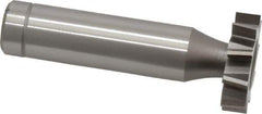Made in USA - 7/8" Diam x 7/32" Face Width, Cobalt, 10 Teeth, Shank Connection Woodruff Keyseat Cutter - Uncoated, 2-7/32" OAL x 1/2" Shank, Staggered Teeth, ANSI 707, Old Standard 12 - Industrial Tool & Supply