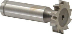 Made in USA - 1" Diam x 3/16" Face Width, Cobalt, 10 Teeth, Shank Connection Woodruff Keyseat Cutter - Uncoated, 2-3/16" OAL x 1/2" Shank, Staggered Teeth, ANSI 608, Old Standard 13 - Industrial Tool & Supply