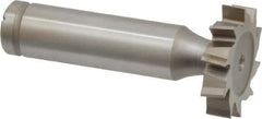 Made in USA - 1" Diam x 7/32" Face Width, Cobalt, 10 Teeth, Shank Connection Woodruff Keyseat Cutter - Uncoated, 2-7/32" OAL x 1/2" Shank, Staggered Teeth, ANSI 708, Old Standard 14 - Industrial Tool & Supply
