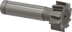 Made in USA - 1" Diam x 3/8" Face Width, Cobalt, 10 Teeth, Shank Connection Woodruff Keyseat Cutter - Uncoated, 2-3/8" OAL x 1/2" Shank, Staggered Teeth, ANSI 1208, Old Standard 152 - Industrial Tool & Supply