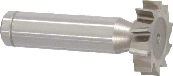 Made in USA - 1" Diam x 1/4" Face Width, Cobalt, 10 Teeth, Shank Connection Woodruff Keyseat Cutter - Uncoated, 2-1/4" OAL x 1/2" Shank, Staggered Teeth, ANSI 808, Old Standard 15 - Industrial Tool & Supply