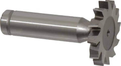 Made in USA - 1-1/4" Diam x 3/16" Face Width, Cobalt, 12 Teeth, Shank Connection Woodruff Keyseat Cutter - Uncoated, 2-3/16" OAL x 1/2" Shank, Staggered Teeth, ANSI 610, Old Standard 19 - Industrial Tool & Supply