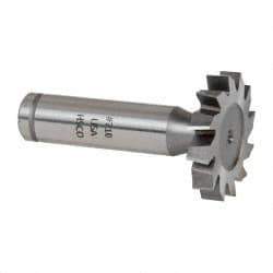 Made in USA - 1-1/4" Diam x 7/32" Face Width, Cobalt, 12 Teeth, Shank Connection Woodruff Keyseat Cutter - Uncoated, 2-7/32" OAL x 1/2" Shank, Staggered Teeth, ANSI 710, Old Standard 20 - Industrial Tool & Supply