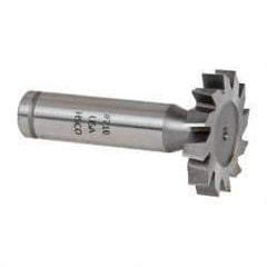 Made in USA - 1-1/4" Diam x 7/32" Face Width, Cobalt, 12 Teeth, Shank Connection Woodruff Keyseat Cutter - Uncoated, 2-7/32" OAL x 1/2" Shank, Staggered Teeth, ANSI 710, Old Standard 20 - Industrial Tool & Supply