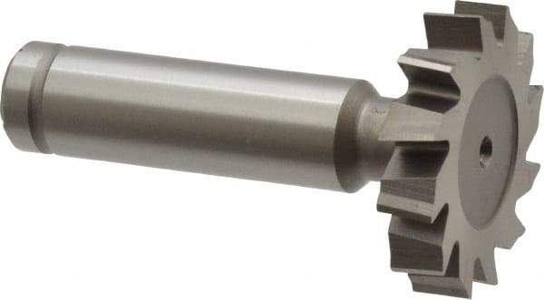 Made in USA - 1-1/4" Diam x 1/4" Face Width, Cobalt, 12 Teeth, Shank Connection Woodruff Keyseat Cutter - Uncoated, 2-1/4" OAL x 1/2" Shank, Staggered Teeth, ANSI 810, Old Standard 21 - Industrial Tool & Supply
