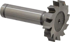 Made in USA - 1-3/8" Diam x 1/4" Face Width, Cobalt, 12 Teeth, Shank Connection Woodruff Keyseat Cutter - Uncoated, 2-1/4" OAL x 1/2" Shank, Staggered Teeth, ANSI 811, Old Standard 22 - Industrial Tool & Supply