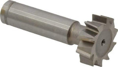 Made in USA - 1" Diam x 5/16" Face Width, Cobalt, 10 Teeth, Shank Connection Woodruff Keyseat Cutter - Uncoated, 2-5/16" OAL x 1/2" Shank, Staggered Teeth, ANSI 1008, Old Standard B - Industrial Tool & Supply