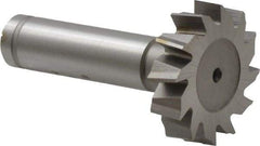 Made in USA - 1-1/4" Diam x 5/16" Face Width, Cobalt, 14 Teeth, Shank Connection Woodruff Keyseat Cutter - Uncoated, 2-5/16" OAL x 1/2" Shank, Staggered Teeth, ANSI 1010, Old Standard D - Industrial Tool & Supply