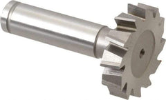 Made in USA - 1-3/8" Diam x 5/16" Face Width, Cobalt, 12 Teeth, Shank Connection Woodruff Keyseat Cutter - Uncoated, 2-5/16" OAL x 1/2" Shank, Staggered Teeth, ANSI 1011, Old Standard 23 - Industrial Tool & Supply