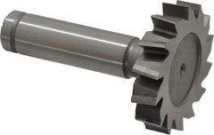 Made in USA - 1-1/2" Diam x 5/16" Face Width, Cobalt, 14 Teeth, Shank Connection Woodruff Keyseat Cutter - Uncoated, 2-5/16" OAL x 1/2" Shank, Staggered Teeth, ANSI 1012, Old Standard 25 - Industrial Tool & Supply
