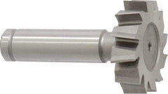 Made in USA - 1-3/8" Diam x 3/8" Face Width, Cobalt, 12 Teeth, Shank Connection Woodruff Keyseat Cutter - Uncoated, 2-3/8" OAL x 1/2" Shank, Staggered Teeth, ANSI 1211, Old Standard F - Industrial Tool & Supply