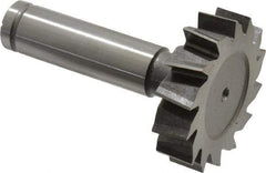 Made in USA - 1-1/2" Diam x 3/8" Face Width, Cobalt, 14 Teeth, Shank Connection Woodruff Keyseat Cutter - Uncoated, 2-3/8" OAL x 1/2" Shank, Staggered Teeth, ANSI 1212, Old Standard G - Industrial Tool & Supply